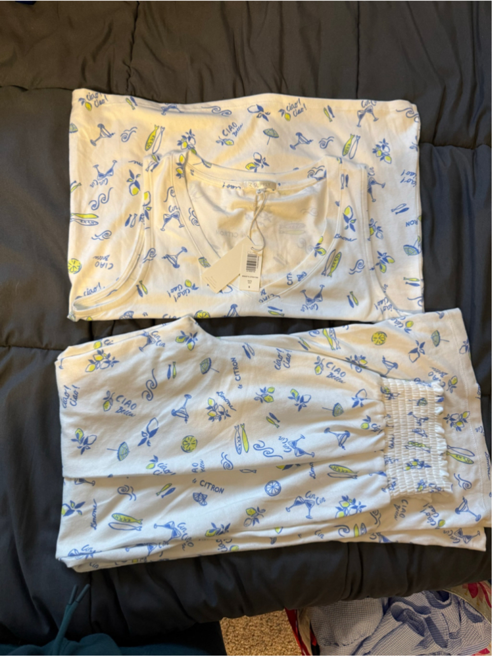 Women's Z Supply Pajama Set Size S Citron